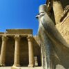egypt-edfu-granite-horus-statue-in-temple-forecourt